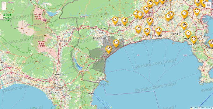 神奈川県のまねきねこの店舗地図