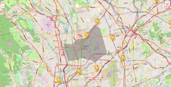 神奈川県のまねきねこの店舗地図