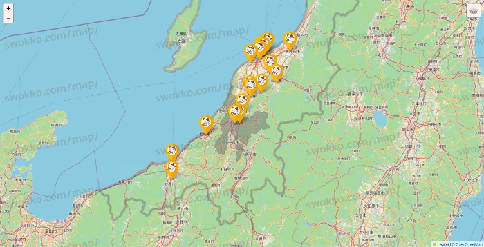 新潟県のまねきねこの店舗地図