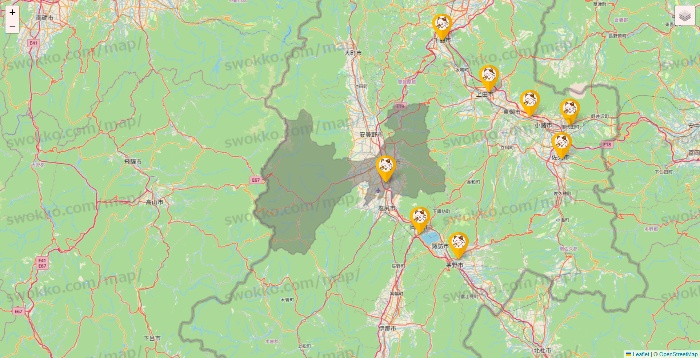 長野県のまねきねこの店舗地図