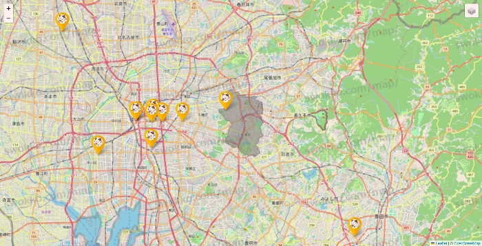 愛知県のまねきねこの店舗地図