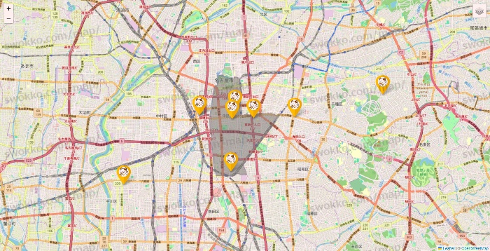 愛知県のまねきねこの店舗地図