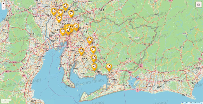 愛知県のまねきねこの店舗地図
