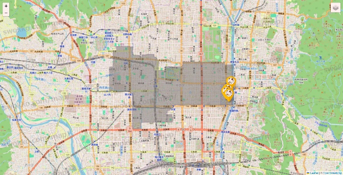 京都府のまねきねこの店舗地図