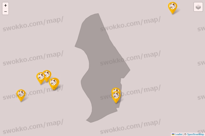 大阪府のまねきねこの店舗地図