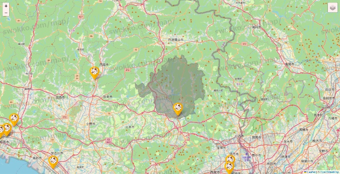 兵庫県のまねきねこの店舗地図