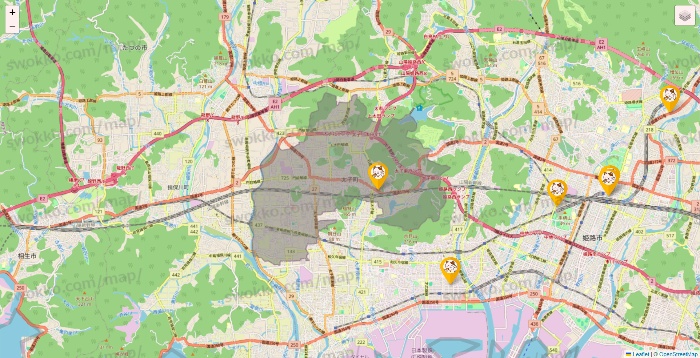 兵庫県のまねきねこの店舗地図