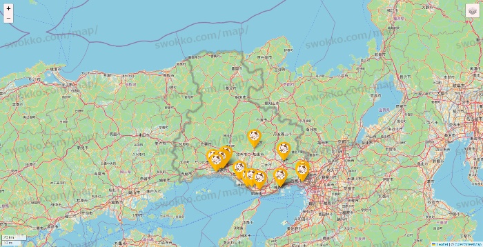 兵庫県のまねきねこの店舗地図