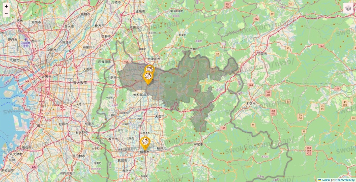 奈良県のまねきねこの店舗地図