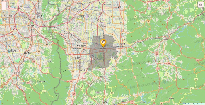奈良県のまねきねこの店舗地図