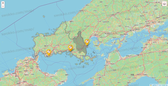 山口県のまねきねこの店舗地図