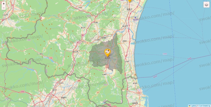 宮城県のまねきねこの店舗地図