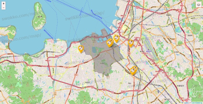 福岡県のまねきねこの店舗地図