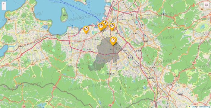 福岡県のまねきねこの店舗地図