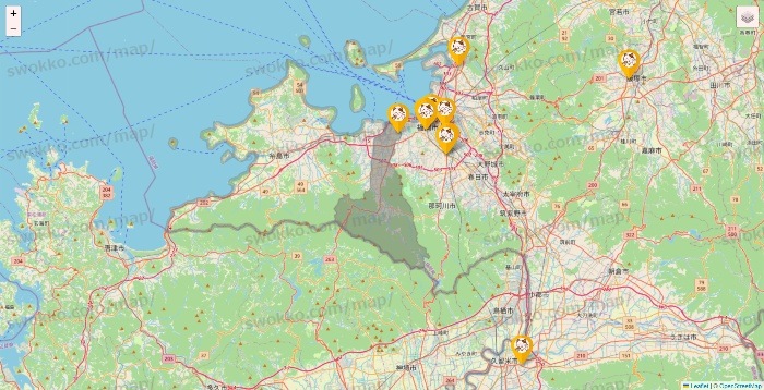 福岡県のまねきねこの店舗地図