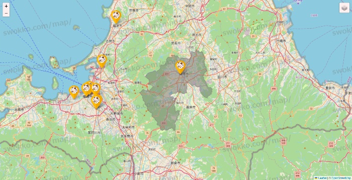 福岡県のまねきねこの店舗地図