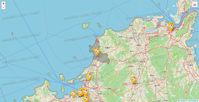 福岡県のまねきねこの店舗地図