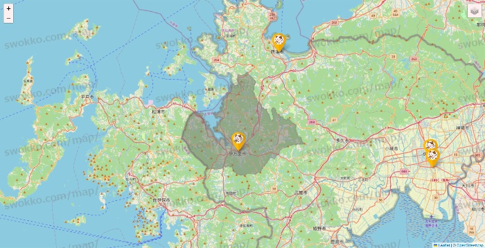 佐賀県のまねきねこの店舗地図