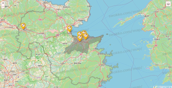 大分県のまねきねこの店舗地図