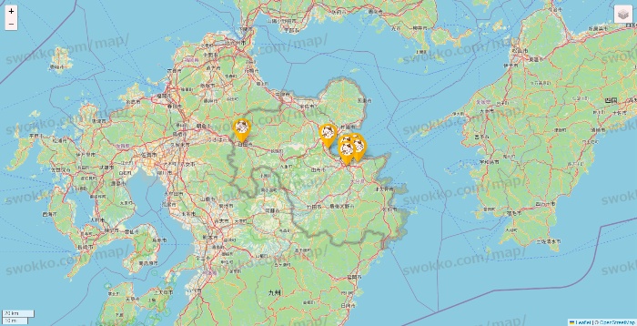 大分県のまねきねこの店舗地図