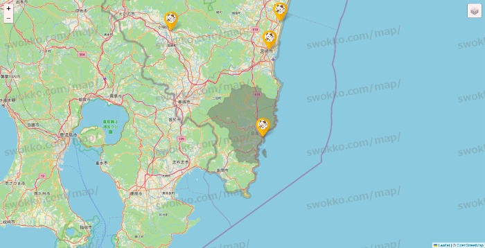 宮崎県のまねきねこの店舗地図