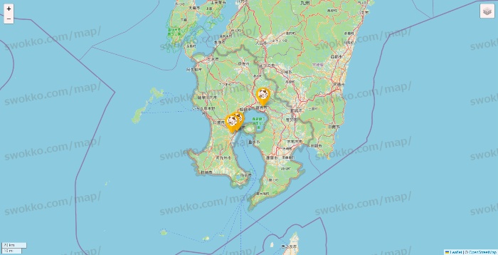 鹿児島県のまねきねこの店舗地図