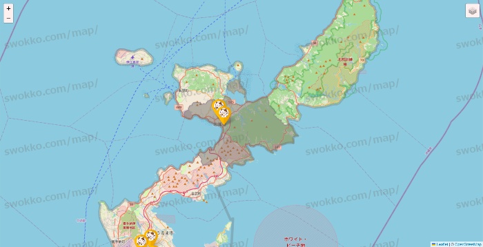 沖縄県のまねきねこの店舗地図