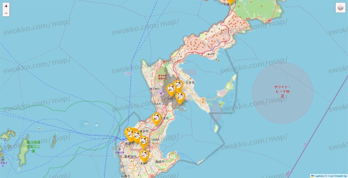 沖縄県のまねきねこの店舗地図