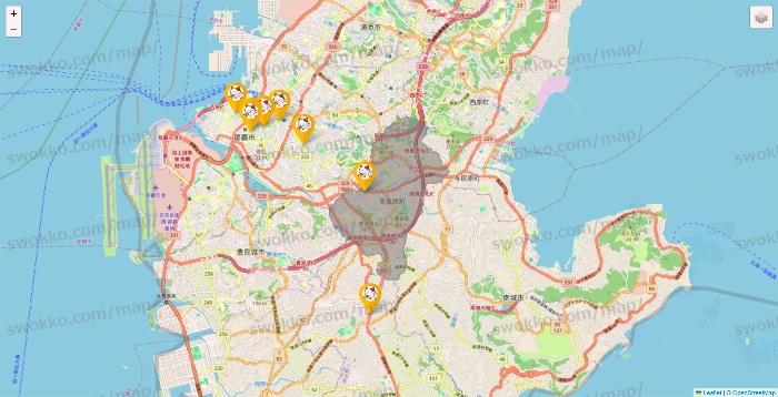 沖縄県のまねきねこの店舗地図