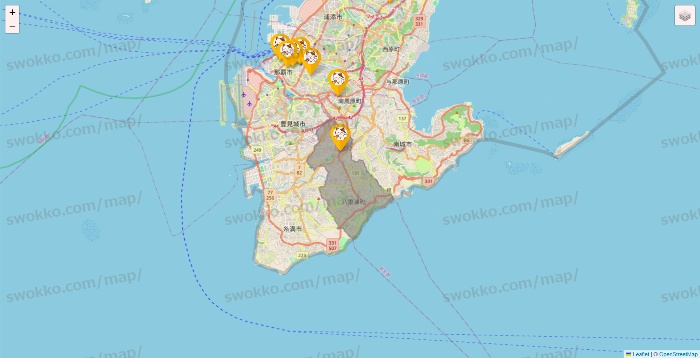 沖縄県のまねきねこの店舗地図