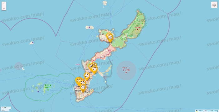 沖縄県のまねきねこの店舗地図