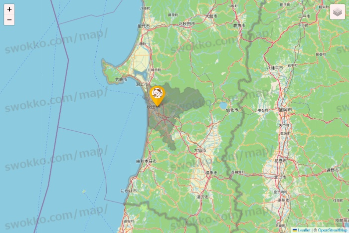 秋田県のまねきねこの店舗地図