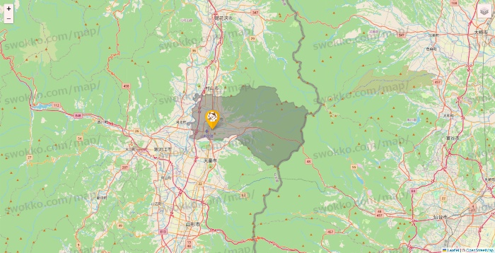 山形県のまねきねこの店舗地図