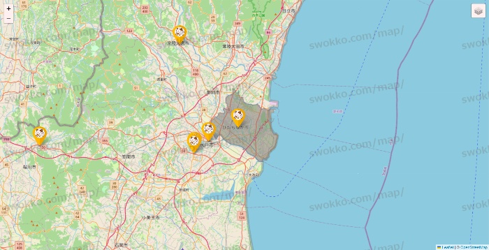 茨城県のまねきねこの店舗地図