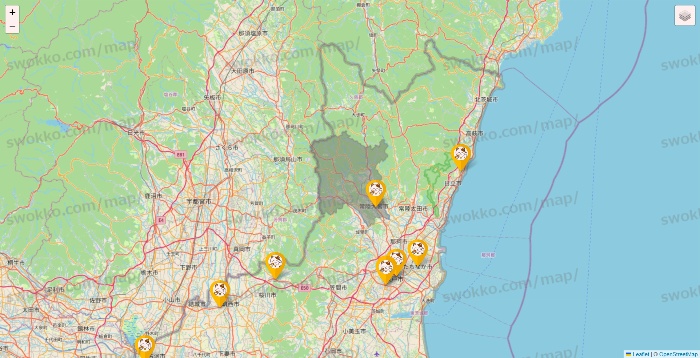 茨城県のまねきねこの店舗地図