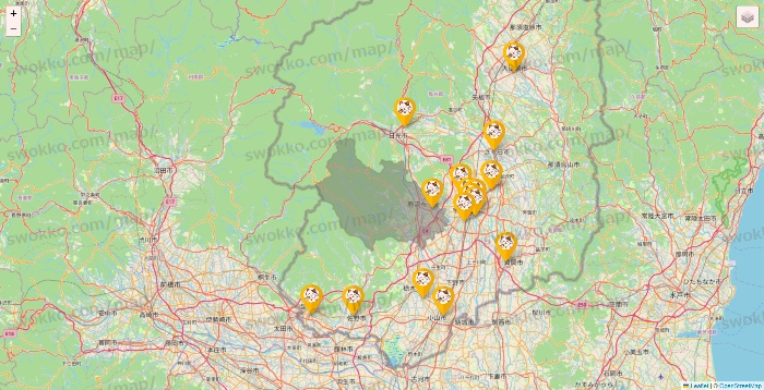 栃木県のまねきねこの店舗地図