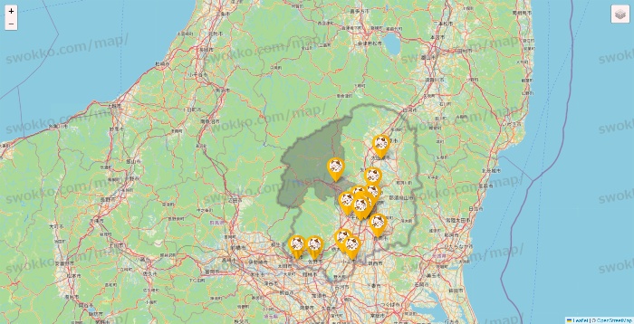 栃木県のまねきねこの店舗地図