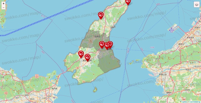 兵庫県のマルナカの店舗地図