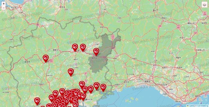 岡山県のマルナカの店舗地図