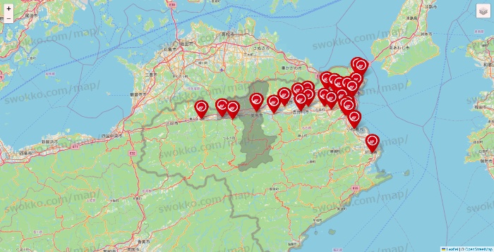 徳島県のマルナカの店舗地図