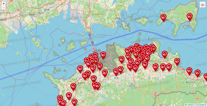 香川県のマルナカの店舗地図