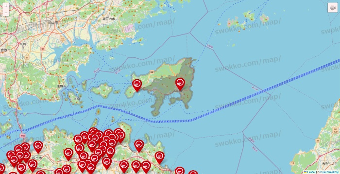 香川県のマルナカの店舗地図