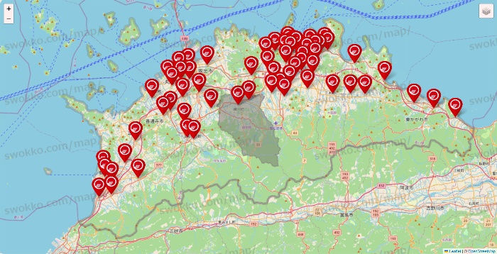 香川県のマルナカの店舗地図