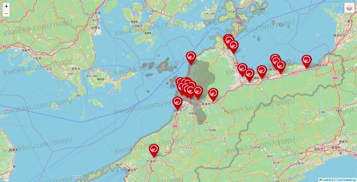 愛媛県のマルナカの店舗地図