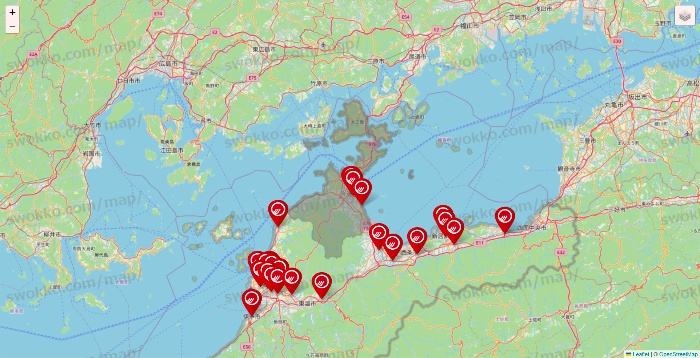 愛媛県のマルナカの店舗地図