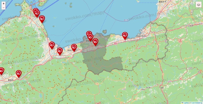 愛媛県のマルナカの店舗地図