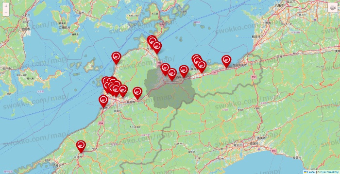 愛媛県のマルナカの店舗地図