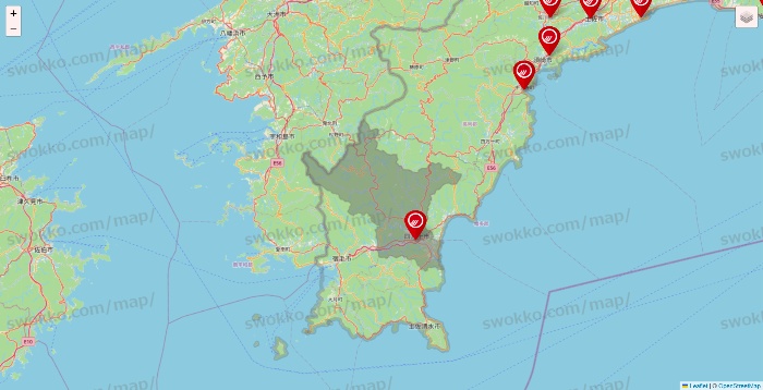 高知県のマルナカの店舗地図