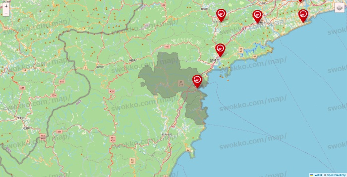 高知県のマルナカの店舗地図