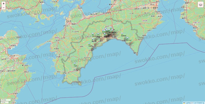 高知県のマルナカの店舗地図